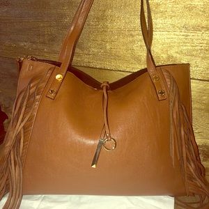 Calvin Klein Reversible Fringe Tote Like New